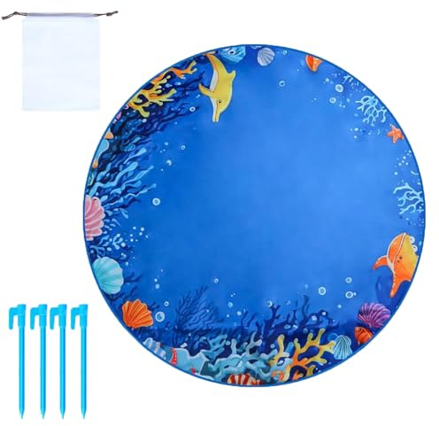 Strandpool, Babypool Für Strands, Faltbar & rutschfest, 150x150 cm Strandpooldecke, Mit Tragetasche, Gemahlene Nägel, Sanddichte wasserdichte, Für Outdoor-Picknick Und Urlaub