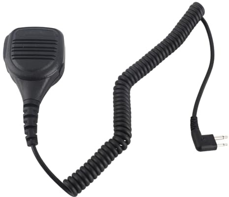 Aumotop 3.5mm Headphone Jack Radio Speaker Microphone with Steel Belt, Talkie Hand Mic for GP88S, GP2000, GP88, Rainproof, IP54 Proof Grade