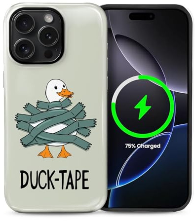 casesok for iPhone 14 Pro Case,Compatible with MagSafe,Dual-Layer Hard Shell + Silicone Cover,Full Body Protection Shockproof Case for iPhone 14 Pro-Cute Duck Silly Goose
