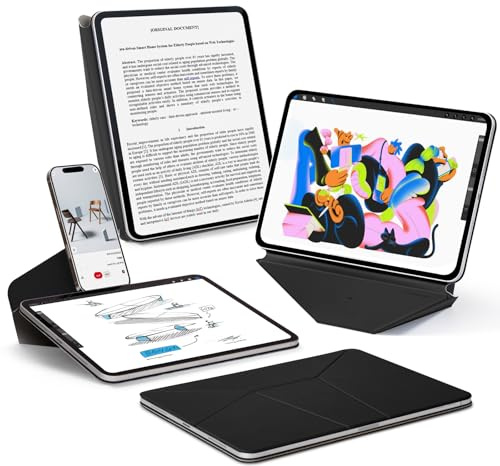 MOFT Dynamic Folio für iPad mini (6.Gen) & iPad mini (A17 Pro), Schlanke Magnetische Tablet Hülle mit Ständer und über 20 Betrachtungswinkeln, Auto Wake/Sleep-Funktion - Tiefschwarz