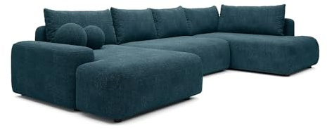 Vente-unique - Schlafsofa 8 Daviso - Polyester - blau