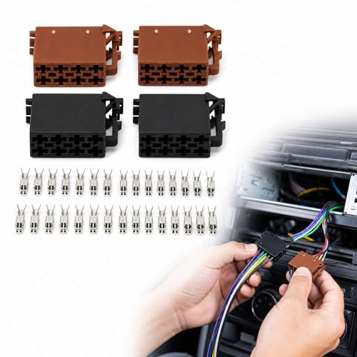 4 Pièces Adaptateur ISO Universel, Faisceau de Câbles Voiture, Connecteur Autoradio, 8 Broches, Broches Femelles, Standard pour Raccordement Stéréo Voiture, Pratique Et Fiable pour Installation Audio