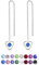 DTPsilver Orecchini Saliscendi Argento 925 con Cuore in Cristallo Blu 3 mm - Donna Zaffiro - Pendenti Punti Luce
