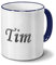 printplanet Tasse mit Namen Tim - Motiv Chrom-Schriftzug - Namenstasse, Kaffeebecher, Mug, Becher, Kaffeetasse - Farbe Blau