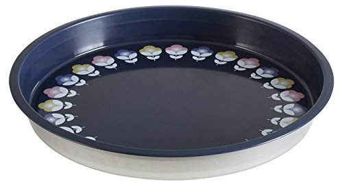 Premier Housewares 507321 Joni Serving Tray, Round, Tin, Blue, 33 x 33 x 4 cm