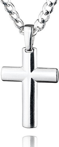 Silberne Halskette Mit Kreuzanhänger Aus 925 Sterling-Silber