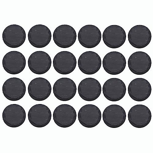 Novaliv Juego de 24 platos de pizarra redonda de 10 x 10 cm, para servir sushi, plato de piedra, redondo, plato redondo