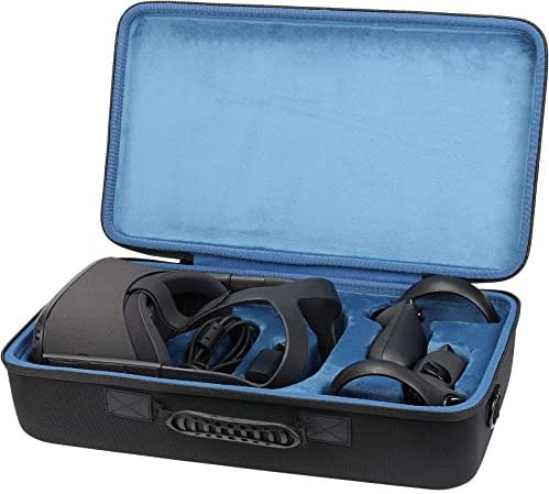 Khanka Hard Travel Case for Pico 4 / Meta/Oculus Quest 2 / Quest VR Advanced All-in-One Virtual Reality VR Headset - 64GB/ 128 GB/ 256 GB. (Interior Blue)