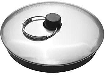 MroMax Bouchon de vidange de cuisine en acier inoxydable pour salle de bain, baignoire ou lavabo Argenté Noir 63 mm