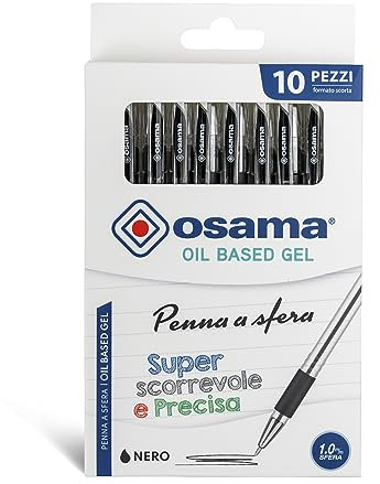 Penna a Sfera OBG con Cappuccio, Tratto 1 mm. - Blister 10 Penne Nero