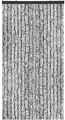 Bestlivings Flauschvorhang in Sondergröße - Türvorhang Breite: 120cm - Länge: 275cm, Hellgrau Meliert