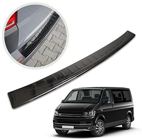 CHROMEMASTER | Protector de Parachoques | Compatible con VW T6 2015-2019 | Acero Pulido Inoxidable, Grafito Brillante | Tira Protectora Protege la Pintura del Parachoques Trasero de Daños