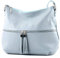 modamoda de T159 Damen Leder Umhängetasche Schultertasche Medium handmade in Italy, Farbe:Eisblau