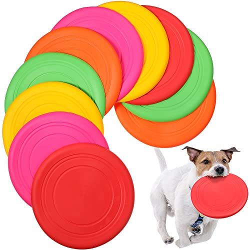 Chivao 15 Pack Dog Flying Disc, Soft Silicone Puppy Flyer Toy, Small Medium