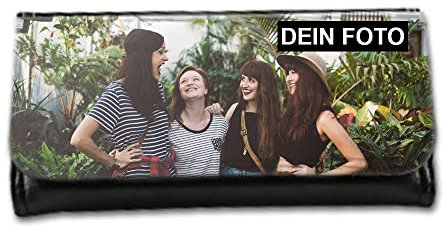 Eurofoto Geldbeutel Maxi mit Foto und Text personalisiert - Breite Geldbörse selbst gestalten - Portemonnaie mit Wunschbild