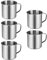 NUOBESTY 5pcs Coffee Mugs Stainless Steel Tea Cups Kids Camping Mugs