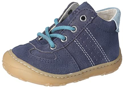 RICOSTA Baby Jungen Lauflernschuhe SAMI,Kinder Boots,WMS:Mittel,lose Einlage,terracare,schnürstiefel,Booties,Leder,See/Arctic (170),20 EU