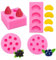 Cestony 3D-Mini-Silikonformen für Obst, Erdbeere, Orange, Himbeere, Heidelbeere, DIY, Kuchen, Fondant, Kekse, Seife, Zucker, Pudding, Schokolade, harte Süßigkeiten, Dessert-Dekoration, 4 Stück
