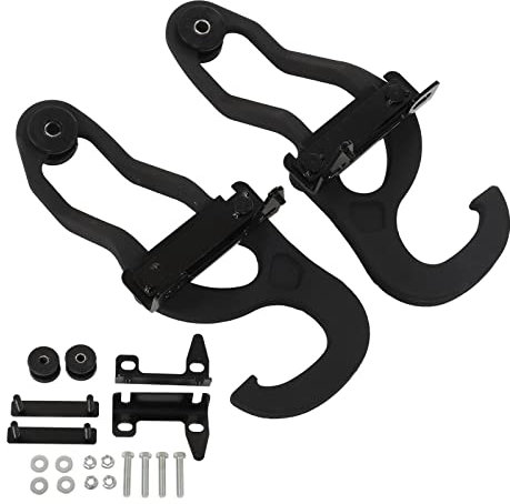 Qiilu Abschlepphaken-Kit Vorne mit Stoßstangenverkleidung 68196982AA 82210967 Ersatz für 1500 2009-2019 Links Fahrer Rechts Beifahrer Seite Heavy Duty Stahl