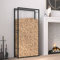 Festnight Brennholzregal Außen Holzständer aus Stahl Kaminholzregal Brennholzregal Holzständer, Holzhalter Holzstapel Abdeckung Holzstapelhilfe Aussen Schutzhülle Mattschwarz 80x28x154 cm Stahl
