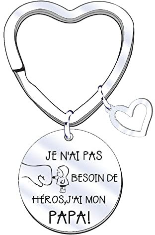 JRZDFXS Porte-clés Papa Je T'aime - Cadeau Fête des Pères, Anniversaire, Noël - Porte-clés Famille (2)