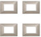 4 Pezzi Placche Compatibile Con Bticino Axolute, Placche Plastica Quadrata, Stile Piramide (3 Posti/Moduli,Titanio)
