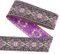 FINGERINSPIRE 7 m Schwarz Lila Vintage Jacquardband 48 mm Dunkles Orchideen Blumenmuster Stickerei Gewebte Bordüre Ethno Polyester Stoff Bordüre Retro Tiroler Band Für Kleidung Und Basteldekoration