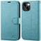 OCASE for iPhone 15 Case, Premium PU Leather Wallet Case Flip Phone Cover with[RFID Blocking][Card Holder][Shockproof TPU][Stand Function] for the iPhone15 6.1 Inch 2023 5G,Ice Blue
