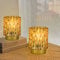 MJ PREMIER Tischlampe Kabellos, Batteriebetrieben Tischleuchte mit Timerfunktion, Dekorative Glas Tischlampe, 2ER SET mini Nachttischlampe, Crystal Glaslampe für Schlafzimmer Wohnzimmer (2*AMBER)