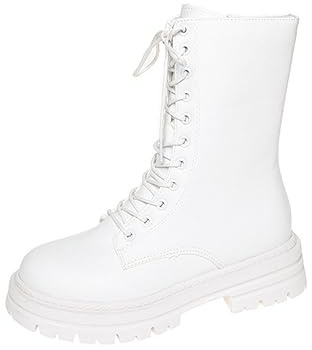 ticticlily Stivale Donna in Pelle Tacco Basso Stivali con Lacci Stivali da Cavaliere Slim Stivali Gomma Stivali da Donna Vintage Cinghie Stivali Casual alla Moda