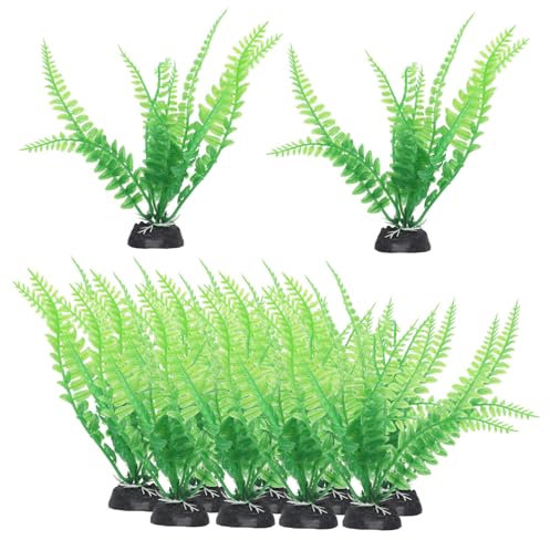 minkissy 12Pcs Aquarium Landschaftsbau Wasserpflanze Dekoration Gefälschte Wasserpflanzen Wasserschildkröte Pflanzen Aquarium Wassergrün Künstliche Wasserpflanze Schildkröte Tank Pflanzen Fisch Tank