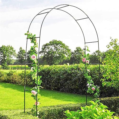 GueTTO Rankgitter Verzinkt Rosenbogen Metall Torbogen Rankhilfe Für Kletterrosen Und Clematis Rosenspalier Gartenbogen Stabiles Rosengestell Rostfrei Rankenbogen,W350*H220cm