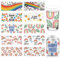 arricraft 10 Blatt UV DTF Cup Wrap, Regenbogen-Biene-Schmetterlings-Wörter Rub-On-Transfers PVC-Glasbecher-Transferpapier Wasserfeste Rubbelaufkleber Für DIY 16OZ Glasbecher Möbel