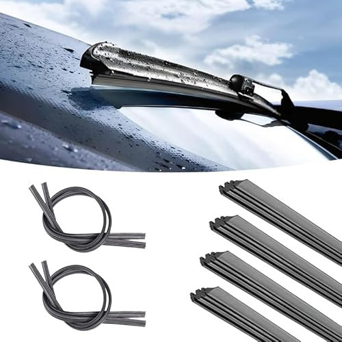 4 Piezas 35cm Gomas Limpiaparabrisas Coche Goma Parabrisas Escobillas Goma Boneless Goma Limpiaparabrisas Universal Recambio de Escobilla Limpiaparabrisas de Goma Apto para Coches, Autobuses, Camiones