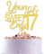 Hello 17 Cake Topper Young & Sweet Only 17 Cake Topper Cheer 17 Years Old Party Dekoration Happy 17th Birthday Tortendeko Gold Glitzer