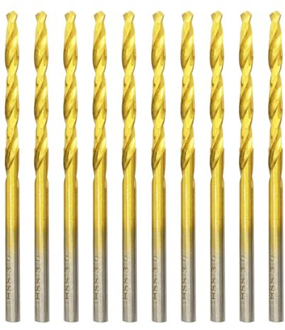 Titan HSS Metallbohrer 3.0mm x 61mm x 10pcs Professional Geschliffen Kobalt Spiralbohrer fur Edelstahl und Metall