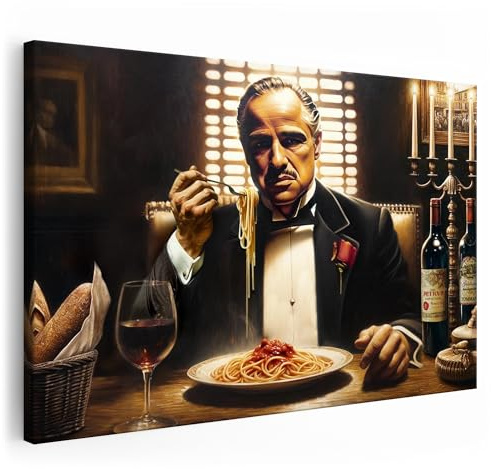 Artmazing | Pate Pasta Bild Bunt | Leinwandbild XXL Wohnzimmer | Wanddekoration | Poster