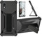 bojioderf Custodia per Cubot J20 Cover Custodia Case Ibrida [con Protezione dello Schermo in Vetro temperato] [Supporto Magnetico Pieghevole] [Resistente alle Impronte digitali Smerigliato] Nero