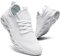 QIJGS Sneaker Freizeitschuhe Damen Sportschuhe Laufschuhe Turnschuhe Fitness Straßenlaufschuhe Trainer Outdoor Sneakers Tennis Gym Walkingschuhe Jogging Schuhe Weiß 44