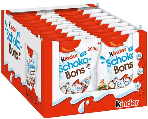 Huevos Kinder Shocobons Chocolate - Caja con 5 Bolsas de 200 gramos de Kinder ShocoBons Chocolate con LECHE - 165 Huevos Kinder ShocoBons