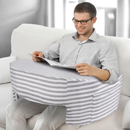 Coussin de lecture pour jeux vidéo, accoudoir doux, design ergonomique, soutien solide pour le travail, la lecture, le crochet ou assis dans le lit pour adulte, oreiller en mousse à mémoire de forme