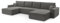 FurniShop24 Ecksofa mit Schlaffunktion und Bettkasten - Eckcouch U-Form, Klappsofa - Schlafcouch zum Wohnzimmer, Modern Design Schlafsofa Mango U: Grau