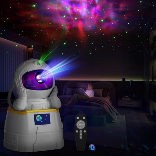 Haksimey Sternenhimmel Projektor Astronaut,LED Galaxy nachtlicht kinder mit Fernbedienung und Timer,weltraum projektor für Schlafzimmer und Decke, Perfekt Geschenk für Kinder und Erwachsene