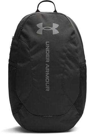 Under Armour Unisex Hustle Lite Rucksack, strapazierfähiger Sportrucksack mit verschiedenen Fächern, wasserabweisende Sporttasche mit 2 Flaschenhaltern,Black / / Castlerock,OSFM