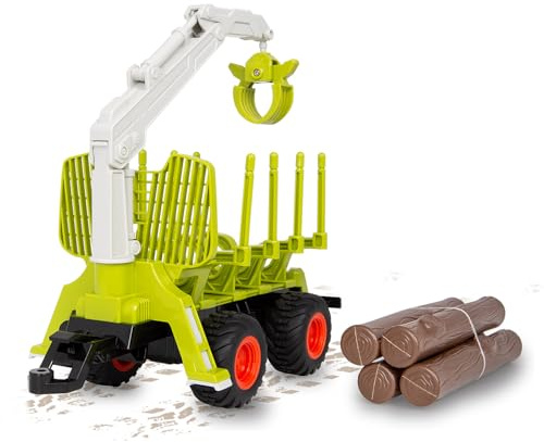 JAMARA 423256 Holzrückewagen mit Kranarm 1:24S - Forstwirtschaft Zubehör, Landwirtschaft, Geschenk für Kinder, Ergänzung für 1:24S Modelle, Anbaugerät, Einfaches aufstecken