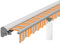 Eclipse Kassettenmarkise Halbkassette Gelenkarm Sonnenschutz Markise Sonnenmarkise Balkonmarkise elektrisch Standard 3,95x3 m Stoff 280g/m² Polyester (PE) UV-Schutz 50+, Markisentuchfarbe: Sommerbrise