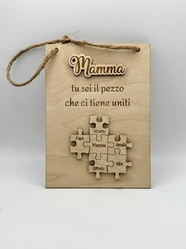 Regalo Mamma festa della mamma, dedica puzzle. Idea regalo personalizzabile.