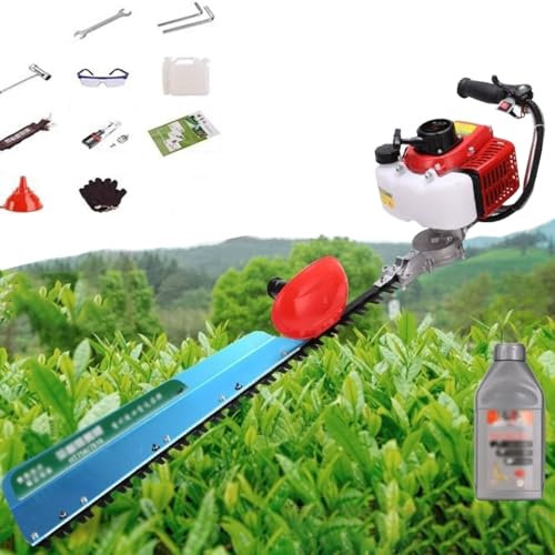 SUCRFXJ Handgeführte Benzin-Heckenschere, 7500 U/min, kabelloser Busch-Rasentrimmer, Garten-Buschtrimmer-Werkzeug mit langem Griff, 600 ml Öltank for Häuser, Höfe, Gärten