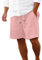 uxxnjfg Bermuda Uomo Estivi Cotone Pantaloncini Uomo Estivi Pantaloni Corti Lino Palestra Pantaloncini Basket Trekking Leggero Pantaloni con Tasche Abbigliamento Sportivo Shorts 3XL Rosa