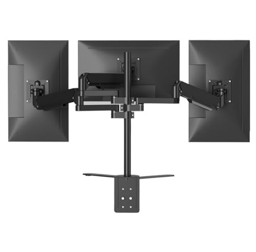 Adjustable Triple Monitor Desk Mount - Fully Adjustable Gas Spring Monitor Arm Desk Mount with Clamp Base - Fits 17 to 32 Inch LCD Monitors, VESA 75x75, 100x100 Easy Install